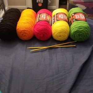 Yarn and knitting needles bundle!
